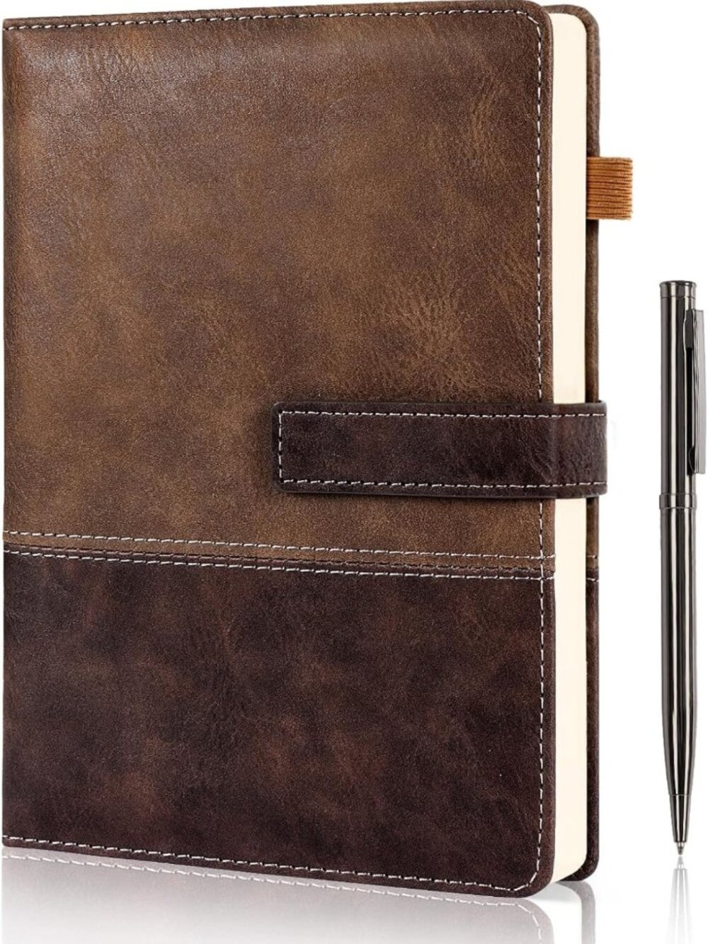 Stylish A5 Leather Journal with Pen - 240 Lined Pages, Magnetic Closure, Perfect
